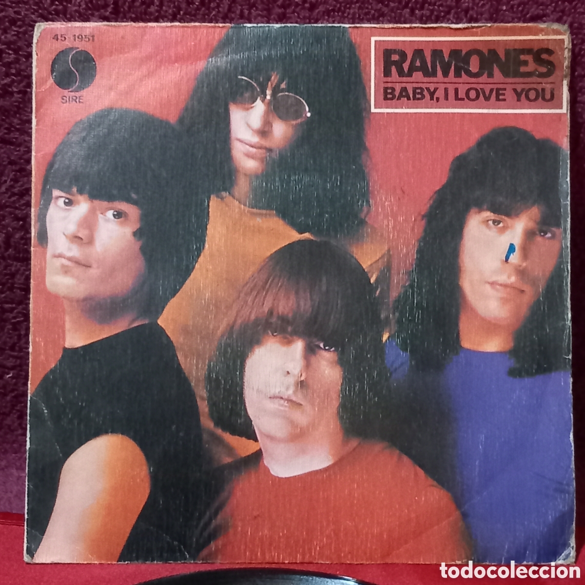 Discos de vinilo: SINGLE RAMONES/BABY I LOVE YOU+ROCK&rdquo;N'ROLL HIGH SCHOOL(1980 SPAIN)POCAS SE&Ntilde;ALES