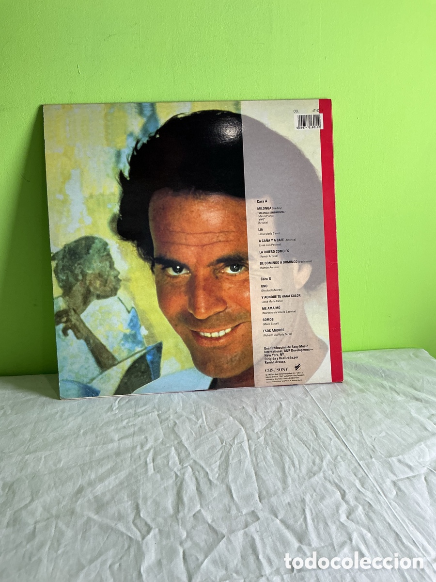 Discos de vinilo: Julio Iglesias &ndash; Calor. LP sencillo Sony con funda interior ilustrada