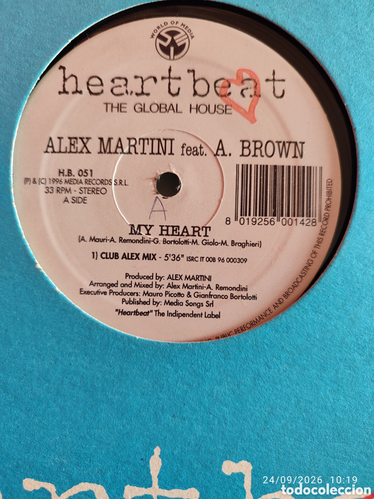 Discos de vinilo: Alex Martini Feat. A. Brown &ndash; My Heart - Foto 2