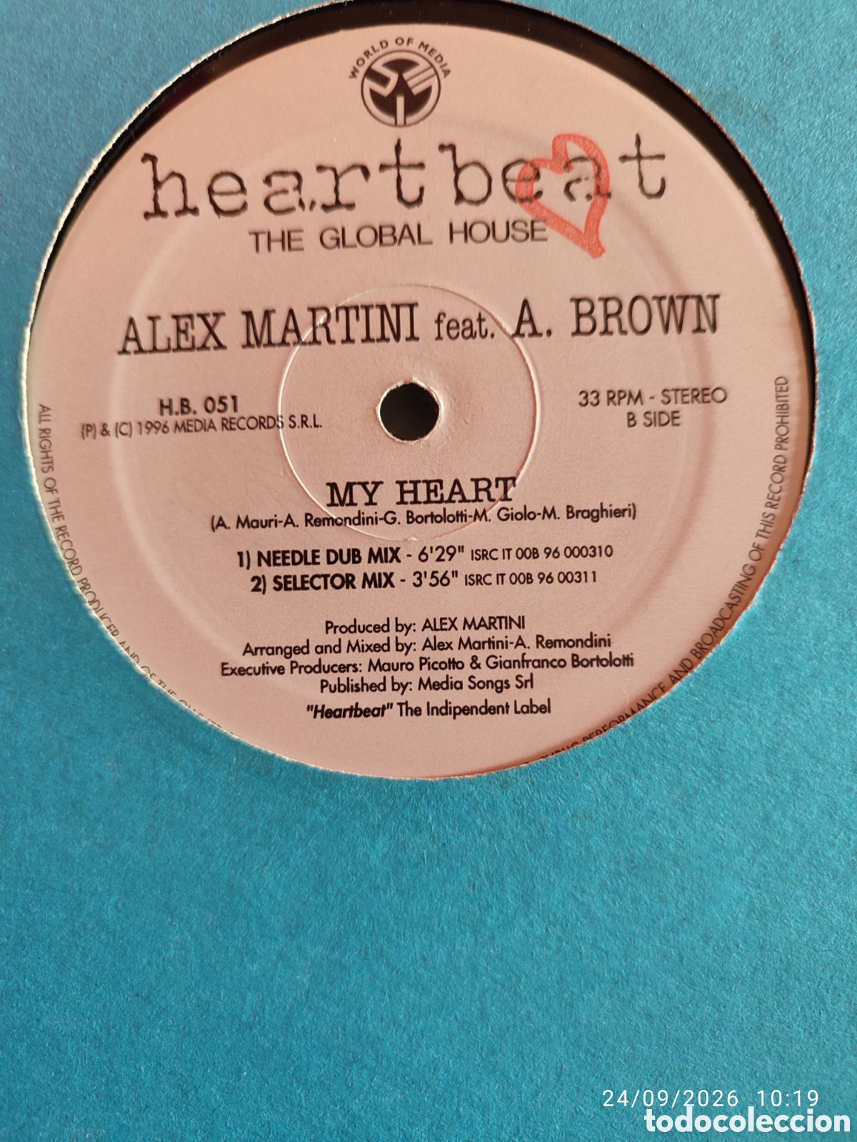Discos de vinilo: Alex Martini Feat. A. Brown &ndash; My Heart - Foto 3