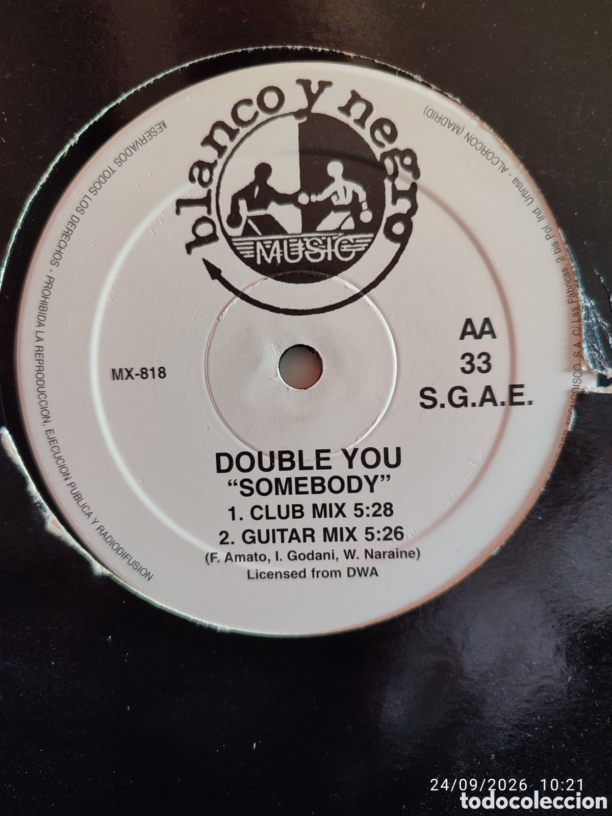Discos de vinilo: Double You &ndash; Somebody - Foto 2