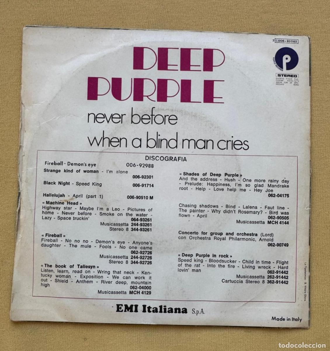 Discos de vinilo: Deep Purple 45t Never before VG++ EX - Foto 4
