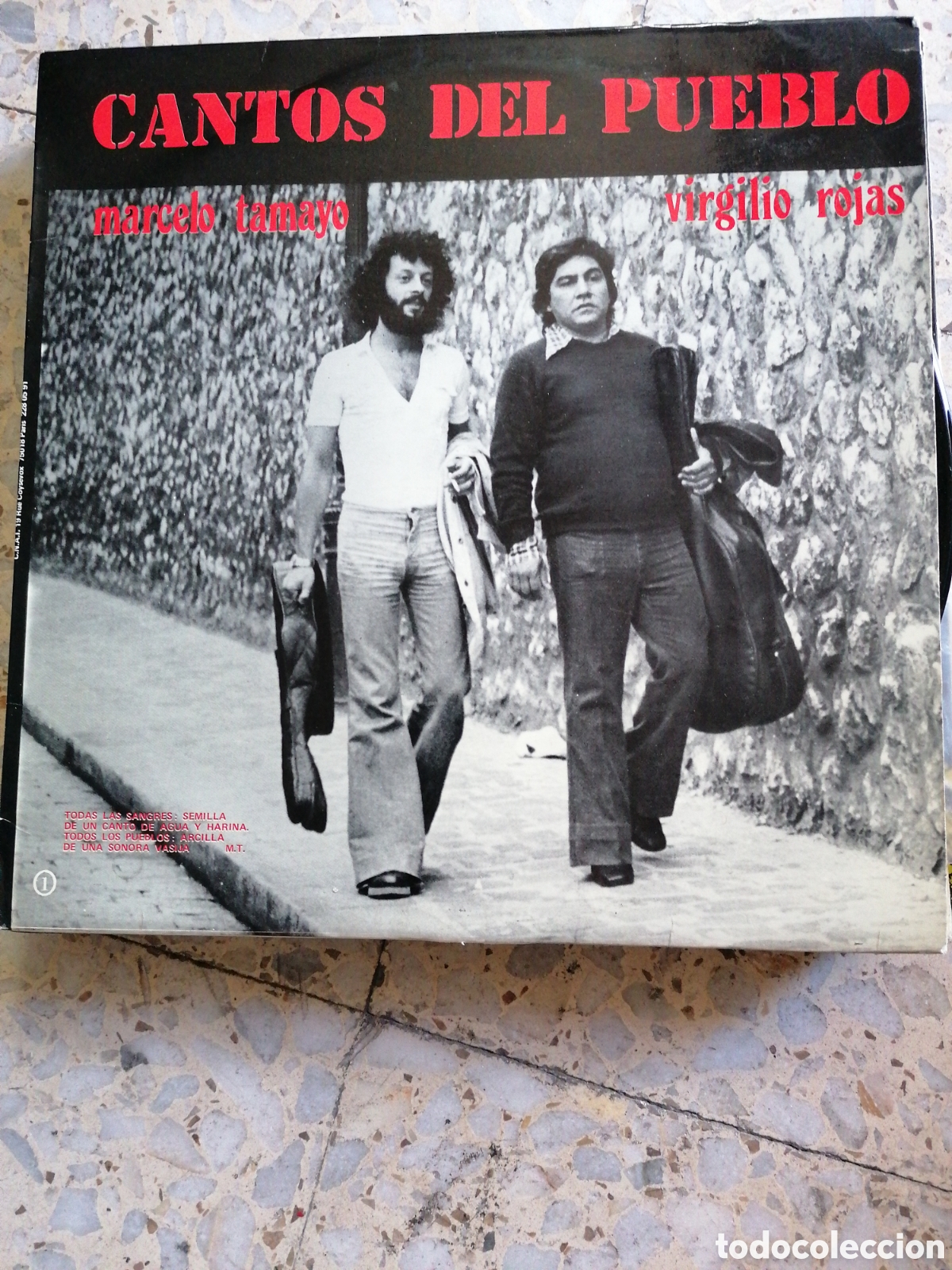 Discos de vinilo: LP CANTOS DEL PUEBLO MARCELO TAMAYO VIRGILIO ROJAS 1975 FRANCIA