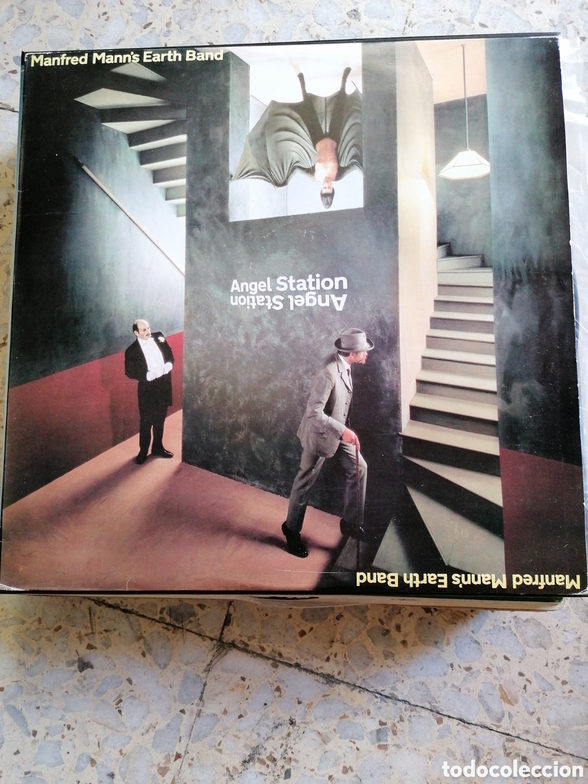 Disques de vinyle: LP MANFRED MANN&acute;S EARTH BAND ANGEL STATION 1979 ESPA&Ntilde;A INSERT EX