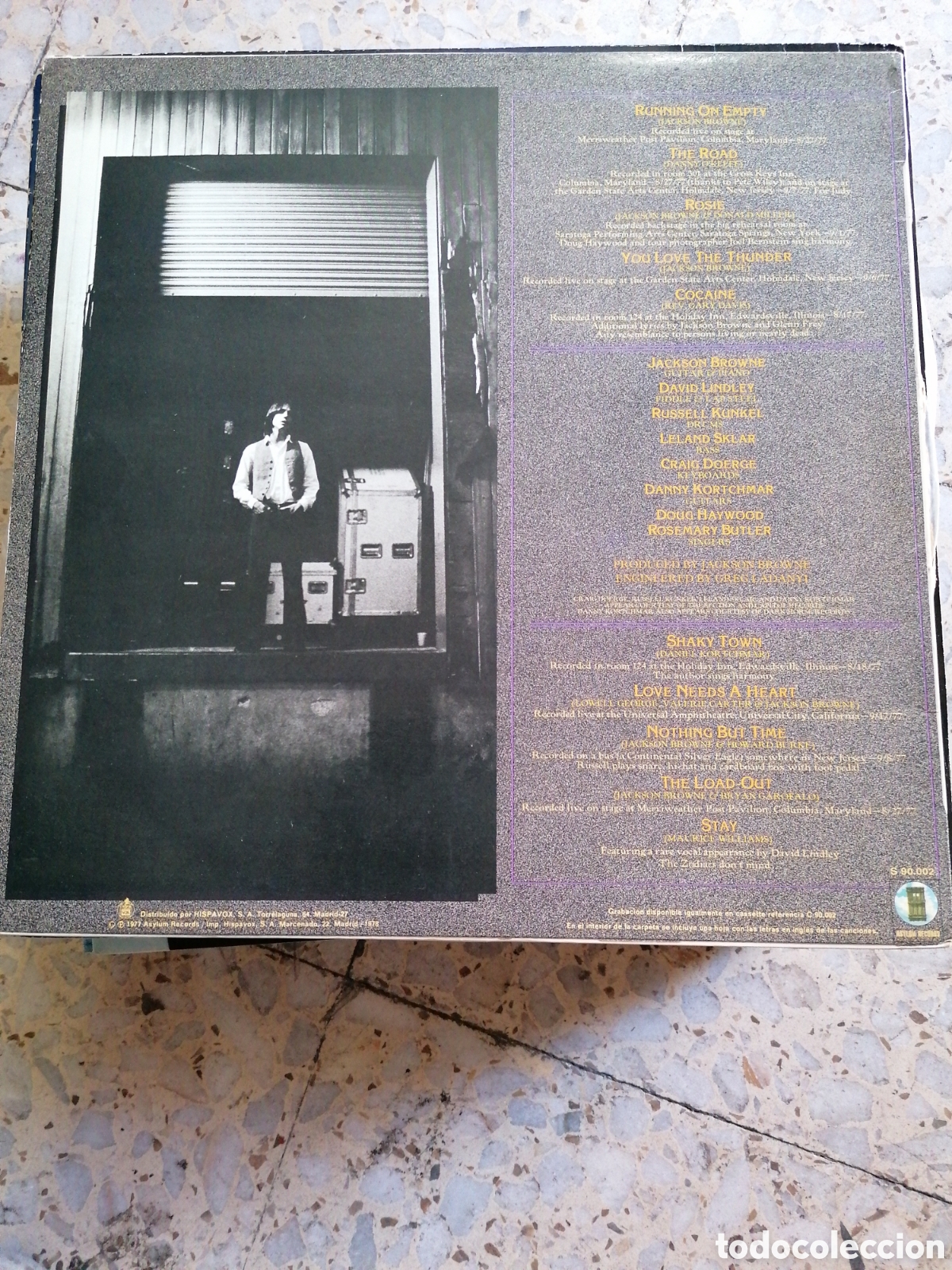 Discos de vinilo: LP JACKSON BROWNE RUNNING ON EMPTY 1978 ESPA&Ntilde;A INSERT DISCO EX - Foto 2