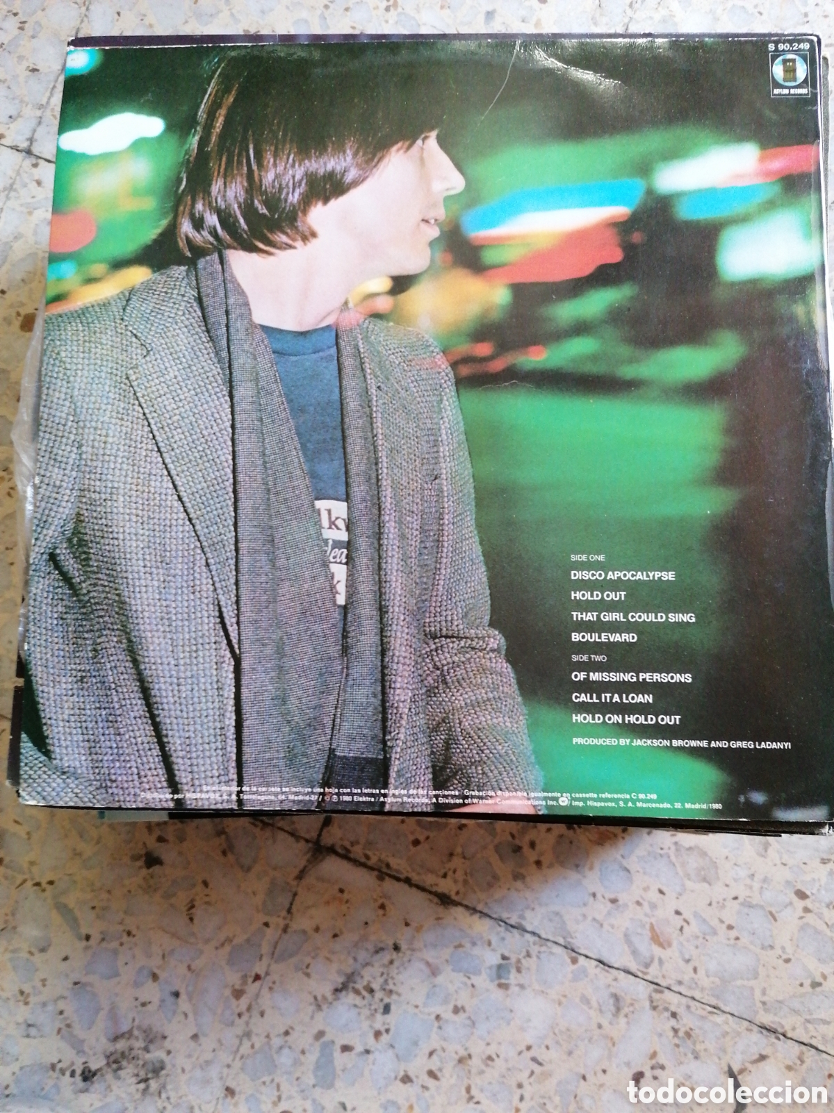 Discos de vinilo: LP JACKSON BROWNE HOLD OUT 1980 ESPA&Ntilde;A INSERT - Foto 2