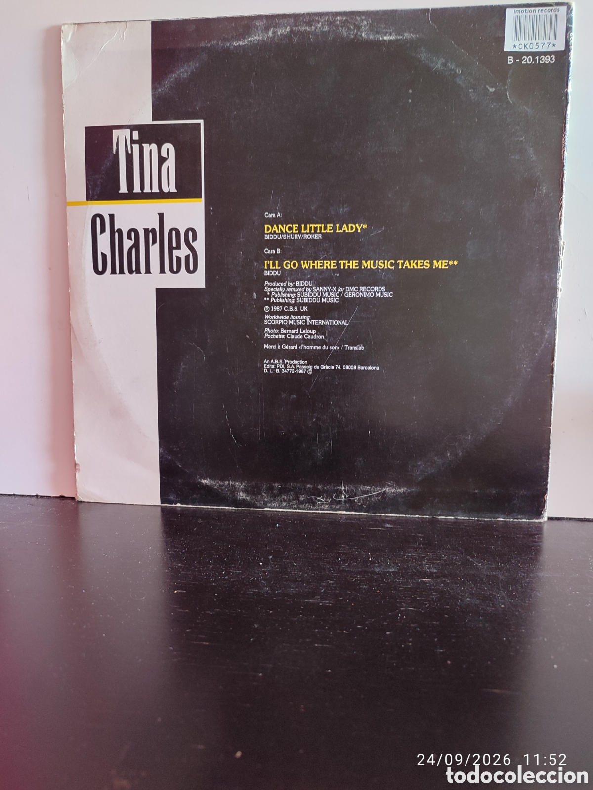 Discos de vinilo: Tina Charles &ndash; Dance Little Lady (Original 87 Version) - Foto 2