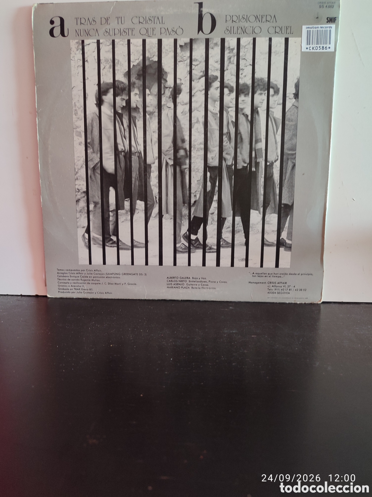 Discos de vinilo: Crisis Affair &ndash; Tras De Tu Cristal... - Foto 2
