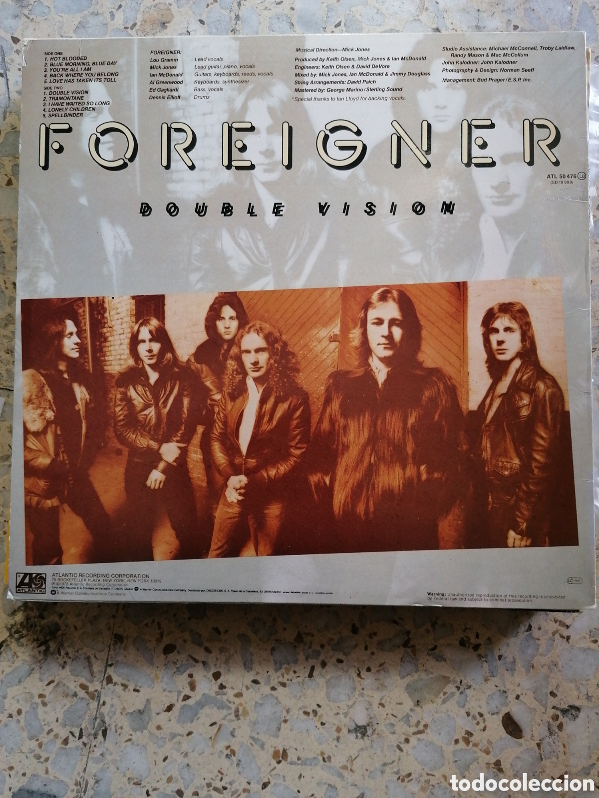 Discos de vinilo: LP FOREIGNER DOUBLE VISION 1978 ESPA&Ntilde;A DISCO EX - Foto 2
