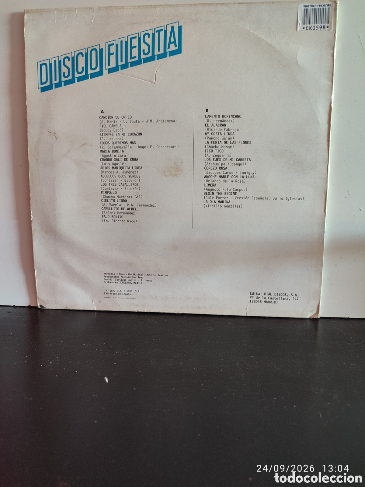 Discos de vinilo: Pepe Galan Y Los Ritmicos &ndash; Disco Fiesta Vol. 3 - Foto 2