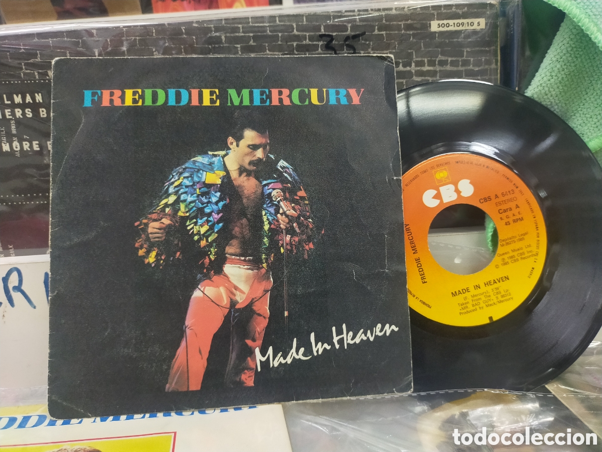 Discos de vinilo: Freddie Mercury single made in Heaven Espa&ntilde;a 1985