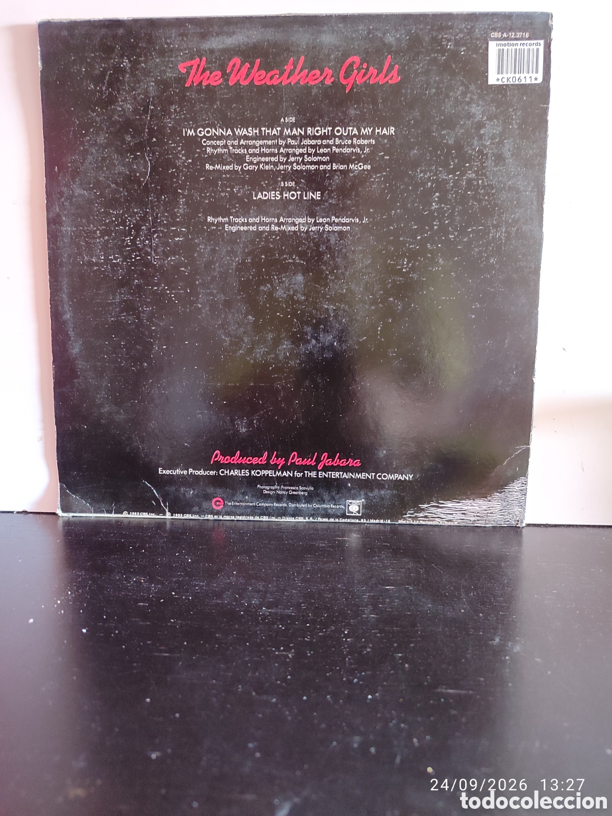 Discos de vinilo: The Weather Girls &ndash; Im Gonna Wash That Man Right Outa My Hair / Ladies Hot Line - Foto 2