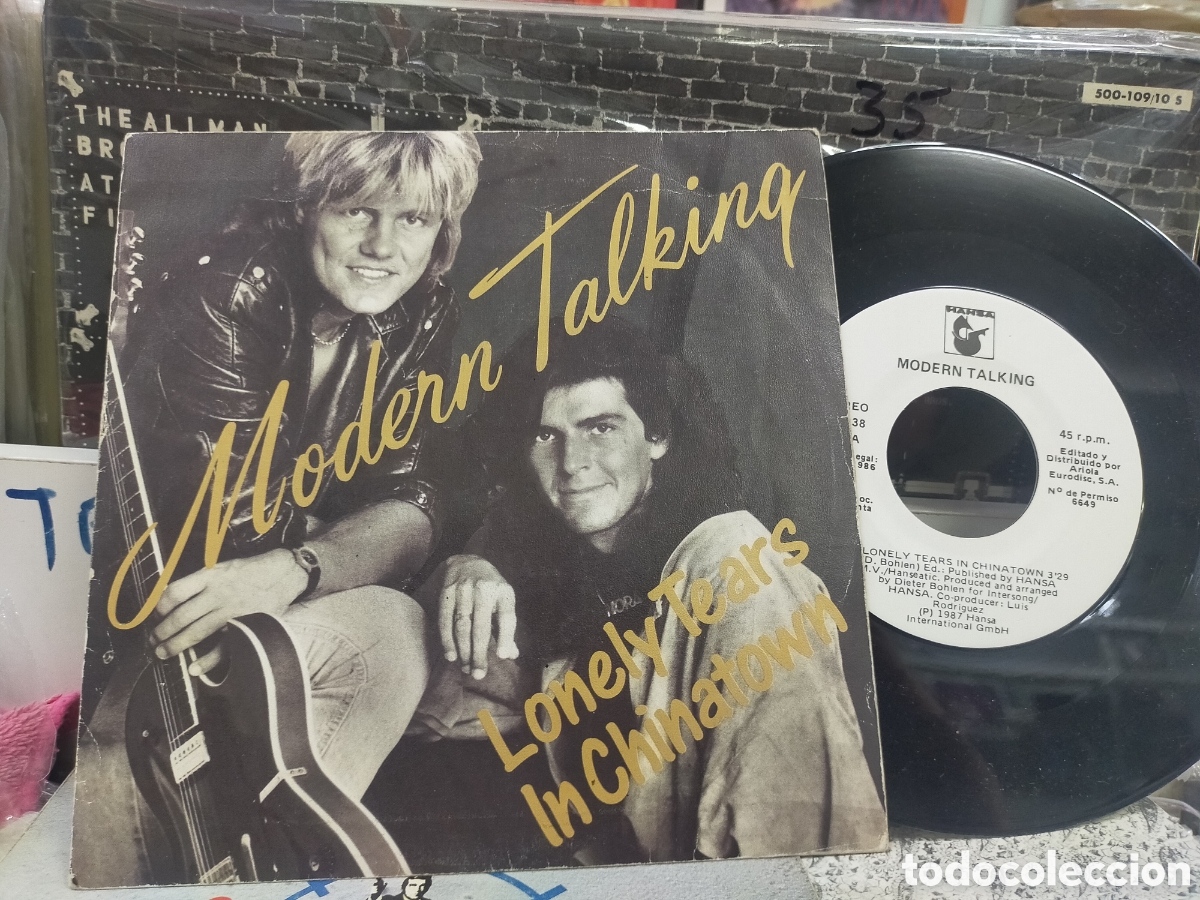 Discos de vinilo: Modern talking single promocional lonely tears in chinatown Espa&ntilde;a 1986