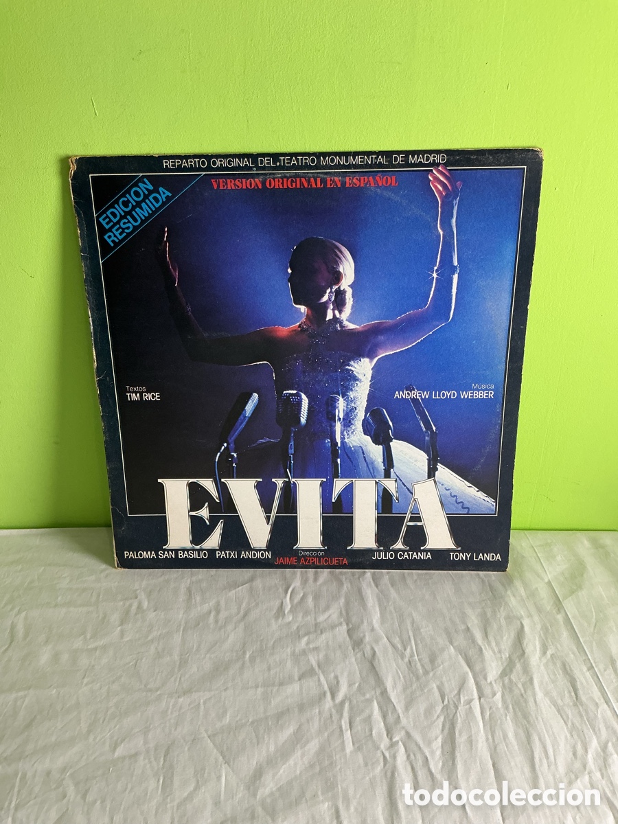 Discos de vinilo: LP Evita &mdash; Paloma San Basilio &middot; Edici&oacute;n resumida en espa&ntilde;ol