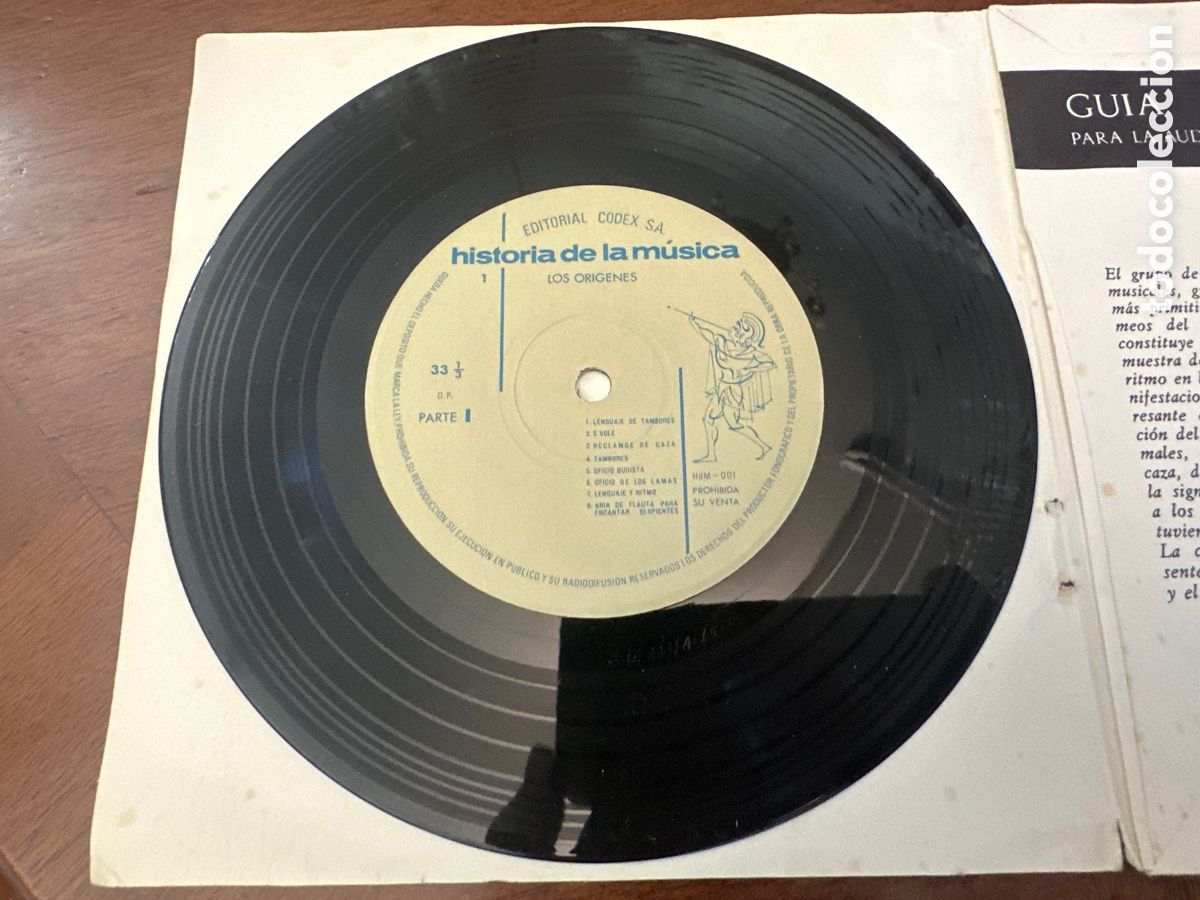 Discos de vinilo: HISTORIA DE LA M&Uacute;SICA. I. LOS OR&Iacute;GENES. CODEX - Foto 3