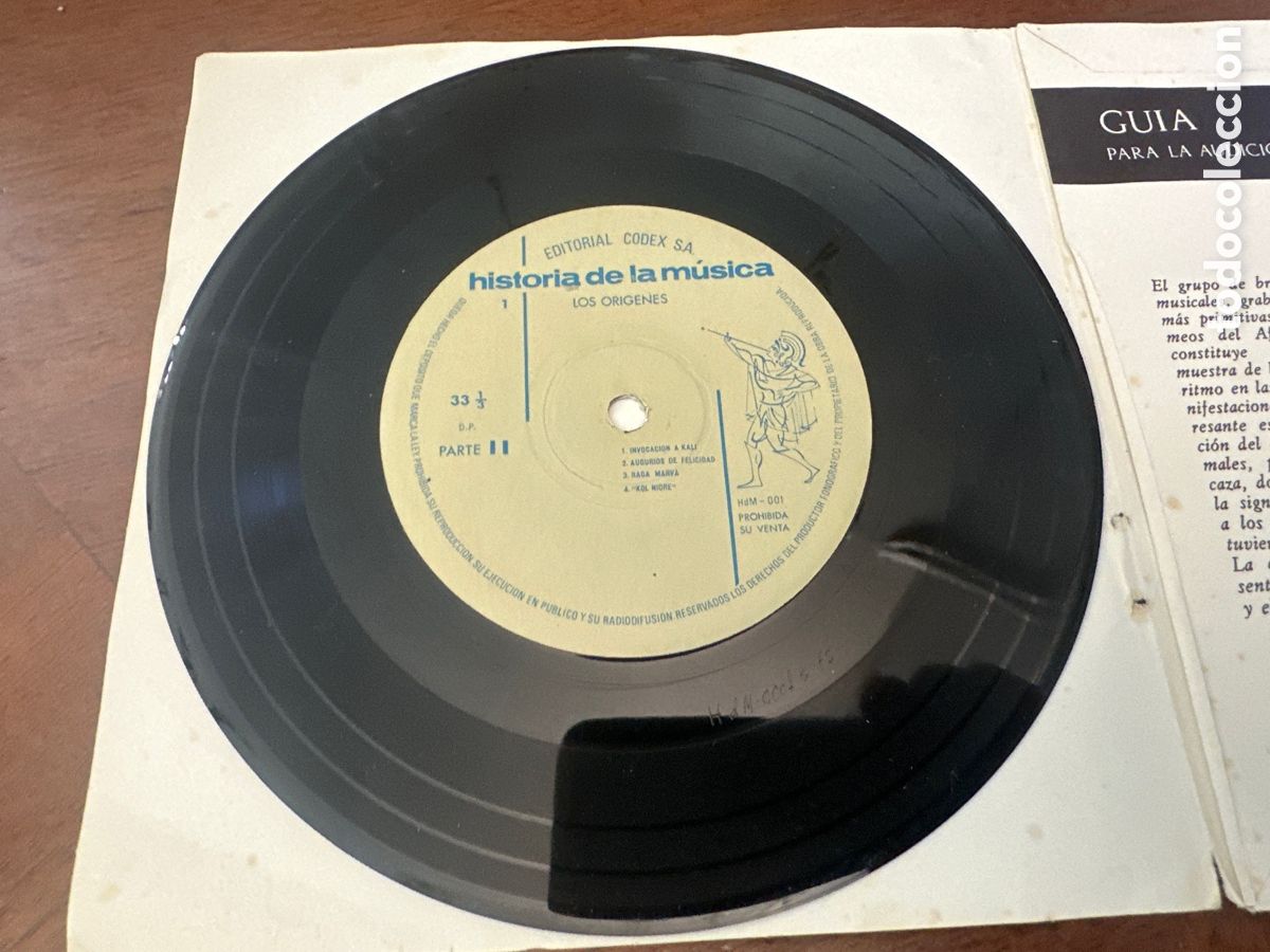 Discos de vinilo: HISTORIA DE LA M&Uacute;SICA. I. LOS OR&Iacute;GENES. CODEX - Foto 4