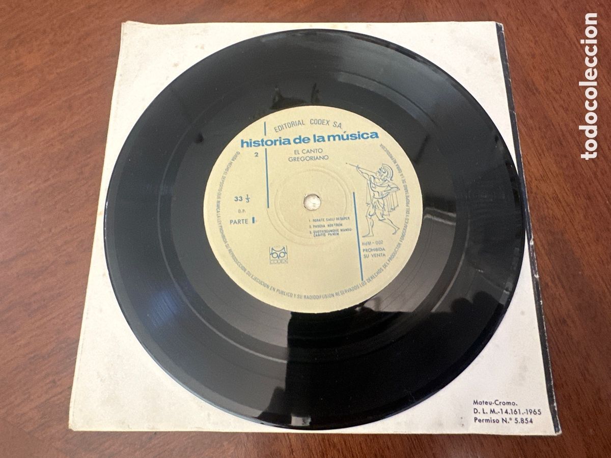 Discos de vinilo: HISTORIA DE LA M&Uacute;SICA C&Oacute;DEX. EL CANTO GREGORIANO - Foto 3