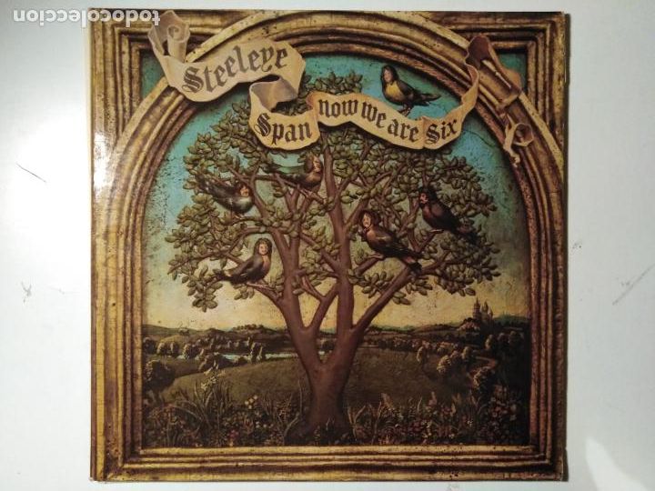 Discos de vinilo: Steeleye Span-Now We Are Six (LP Chrysalis 1974) colabor David Bowie. Pentangle, Fairport Convention