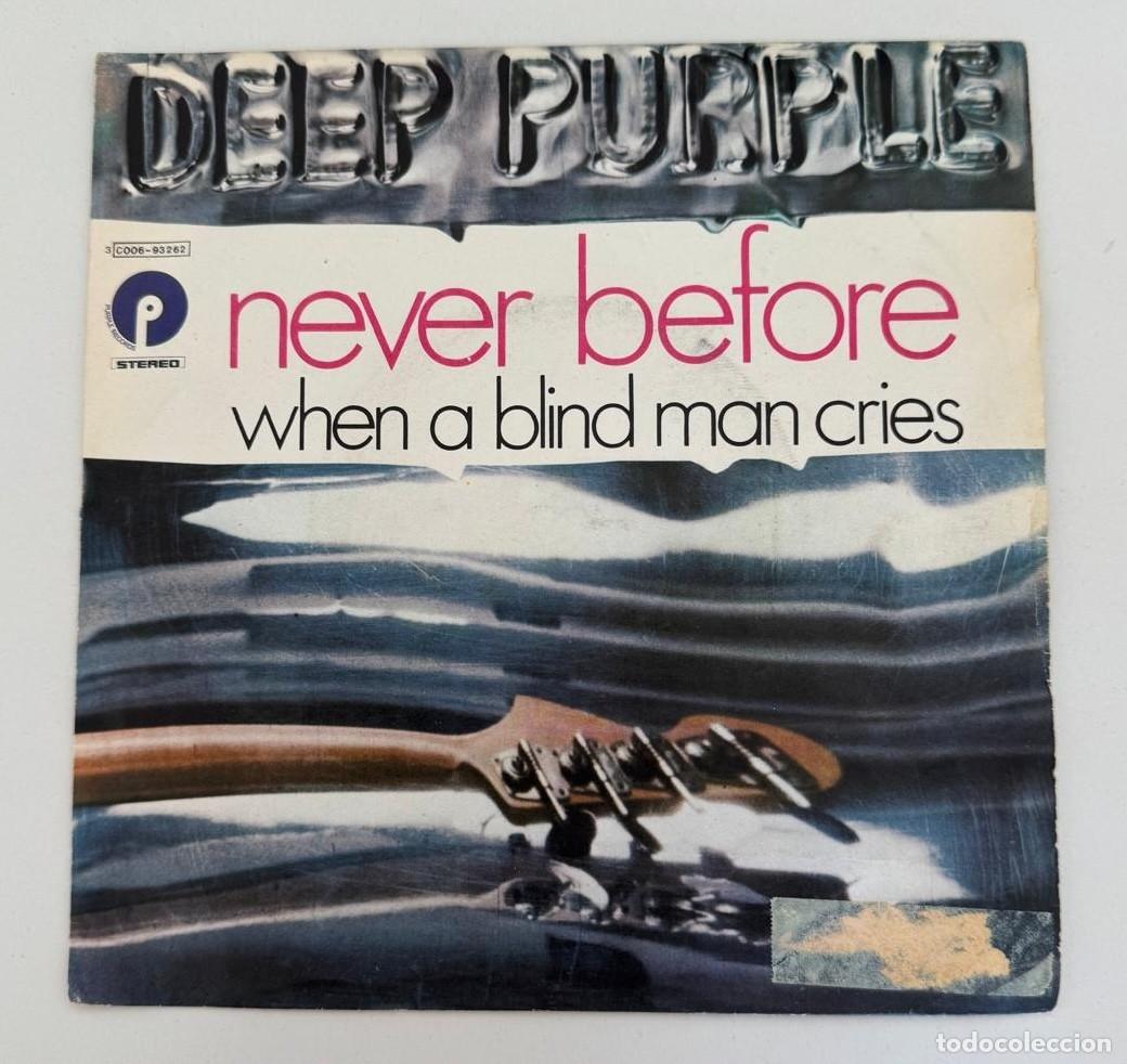 Discos de vinilo: Deep Purple 45t Never Before 3 C006 - 93262, Purple RSmall Hole Italy 1972 EX EX
