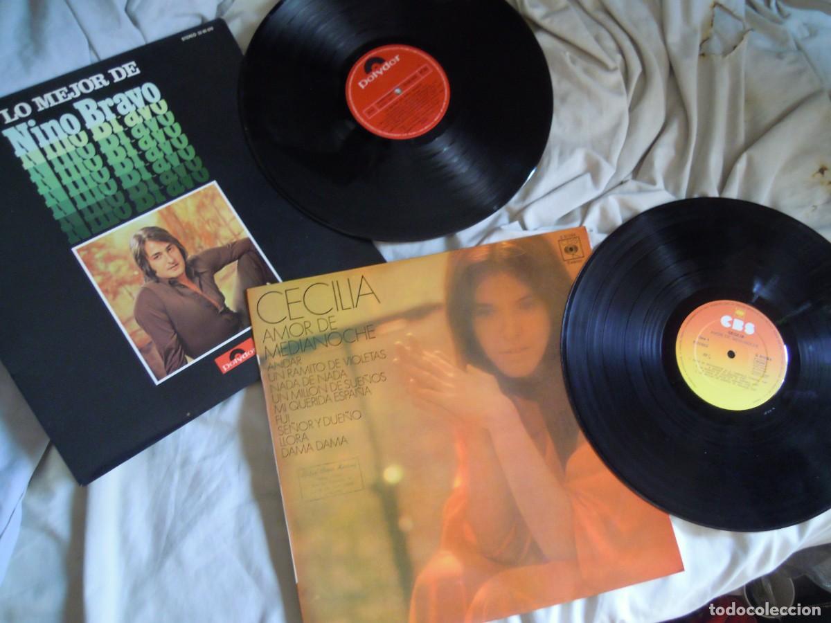Discos de vinilo: 2 LP LO MEJOR DE NINO BRAVO + CECILIA AMOR DE MEDIANOCHE, RECOPILACIONES, 1975, GRANDES SOLISTAS POP