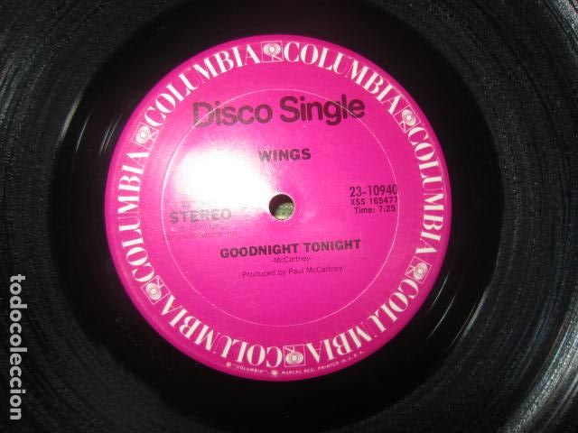 Discos de vinilo: PAUL McCARTNEY GOODNIGHT TONIGHT MAXI 45 R.P.M. - ORIGINAL U.S.A. - COLUMBIA RECORDS 1979 SIN FUNDA