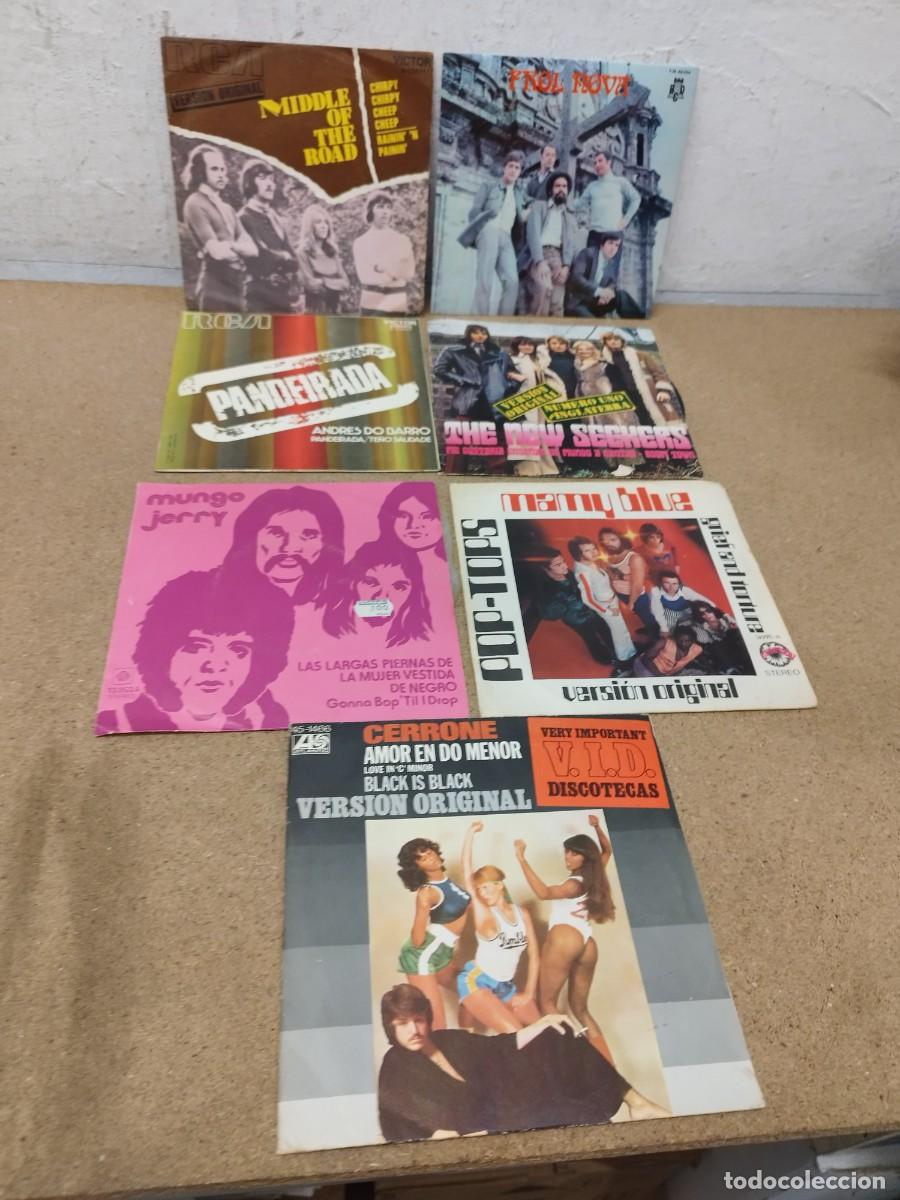 Discos de vinilo: Lote de 7 singles de vinilo (a&ntilde;os 70): Middle of the Road, Mungo Jerry, Pop-Tops y otros.
