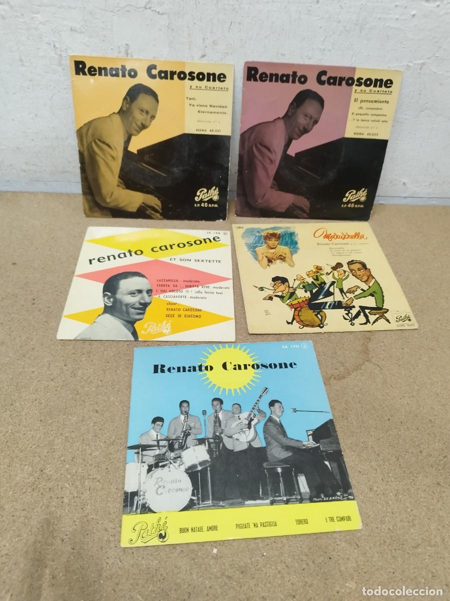 Discos de vinilo: Lote 5 Vinilos EP 45 RPM - Renato Carosone (Sello Path&eacute;, A&ntilde;os 50).