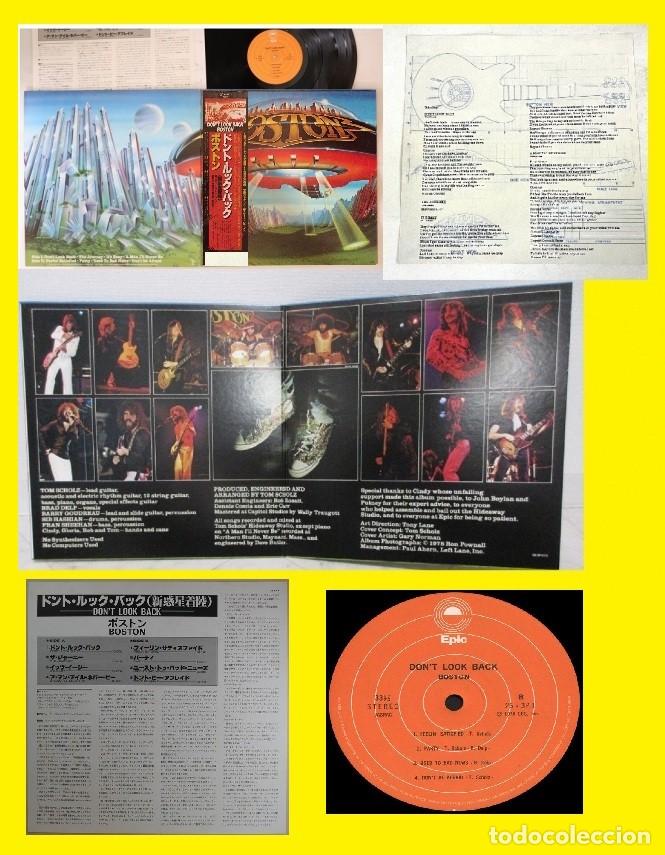 Discos de vinilo: BOSTON, Don't Look Back 78 COMPLETA 1&ordf; EDIT JAPAN SUPER CARPETA, OBI + ENCARTE + INSERTO - TODO EXC