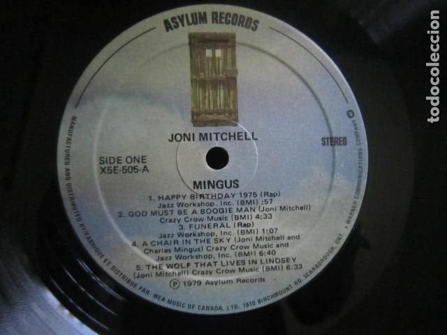 Discos de vinilo: JONY MITCHEL - MINGUS LP - ORIGINAL CANADA - ASYLUM RECORDS 1979 - STEREO - SOLO DISCO SIN FUNDA