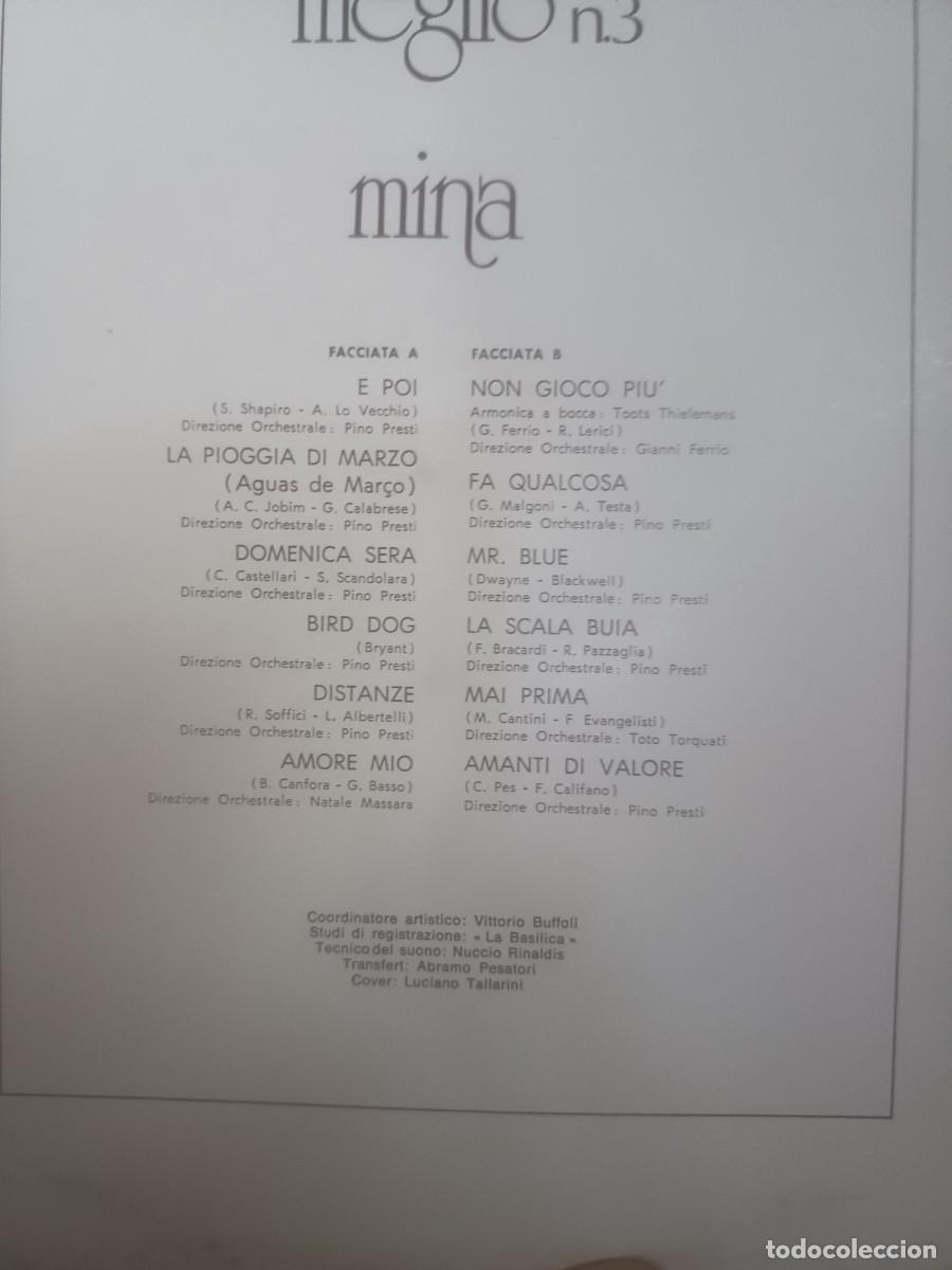 Discos de vinilo: DISCO LP MINA,( DEL MIO MEGLIO N 3)) - Foto 3