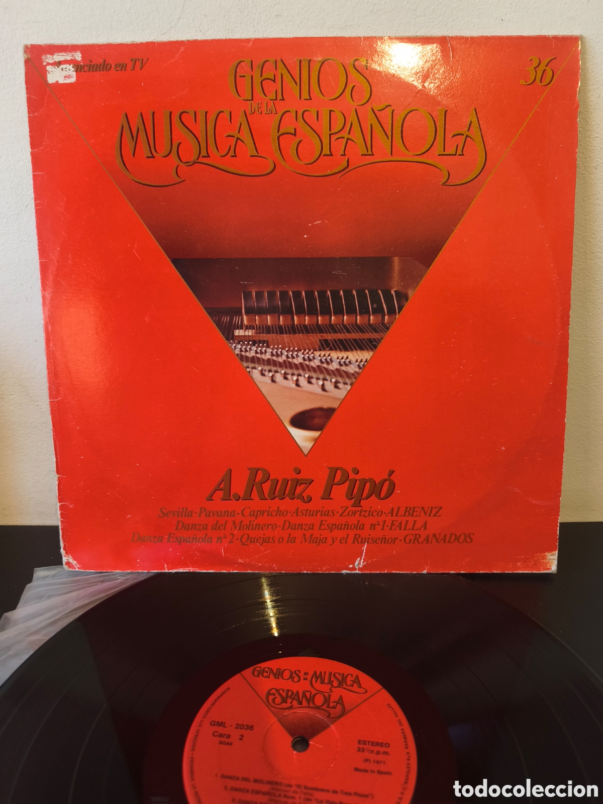 Discos de vinilo: A. Ruiz Pip&oacute; Genios de la M&uacute;sica Espa&ntilde;ola (N&ordm; 36) Label/Cat#: Zacosa &ndash; GML-2036 Vinilo, LP, &Aacute;lbum