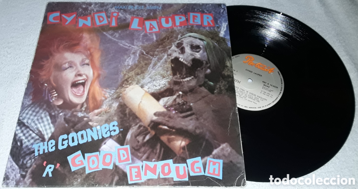 Discos de vinilo: MAXI - CYNDI LAUPER - THE GOONIES ( TM ) 'R' GOOD ENOUGH - EDICI&Oacute;N ESPA&Ntilde;OLA