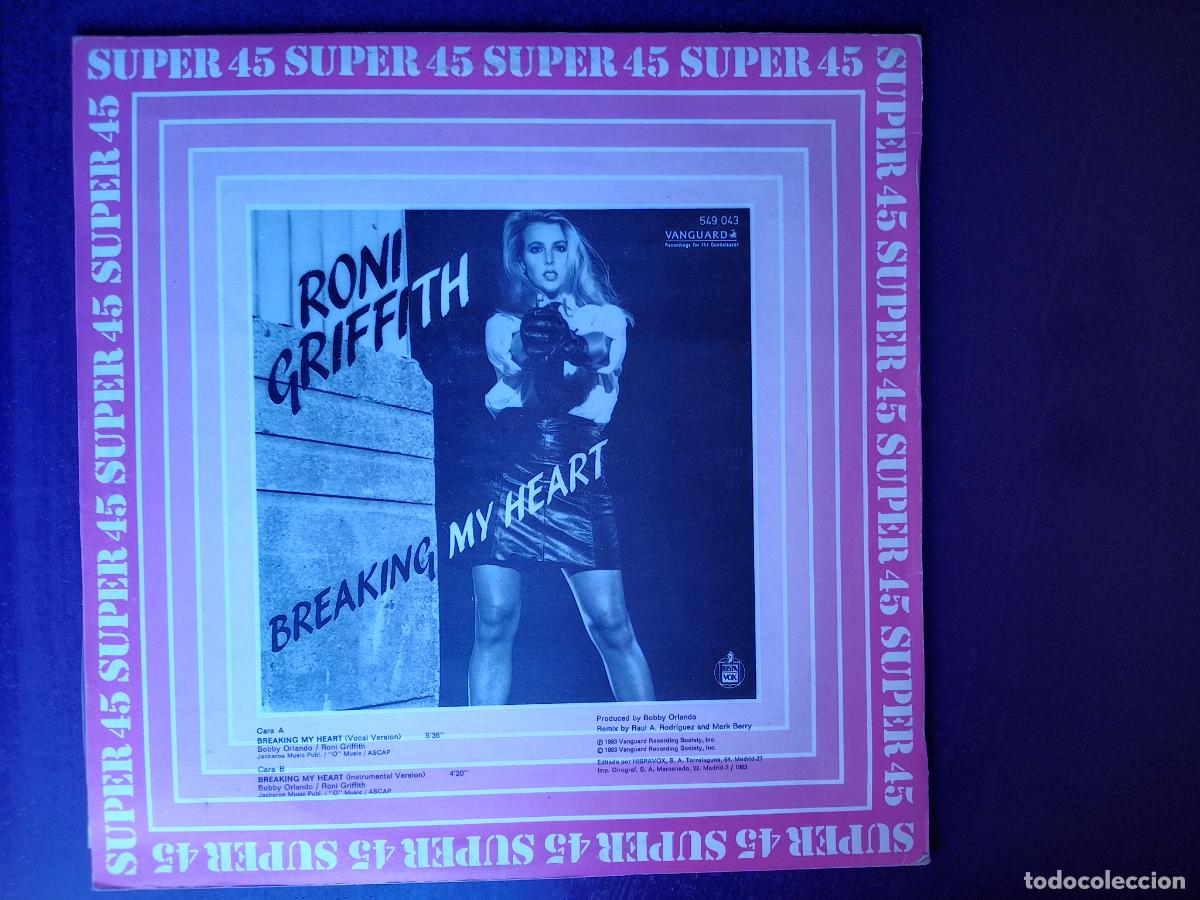 Discos de vinilo: Roni Griffith &ndash; Breaking My Heart - MAXI HISPAVOX 1983 - ELECTRONICA 80'S DISCO HI NRG