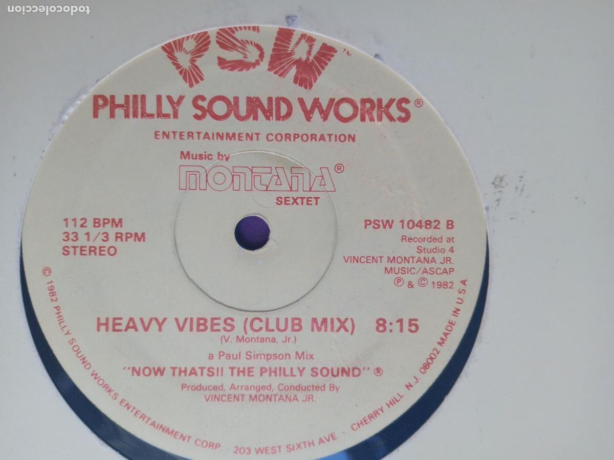 Discos de vinilo: Montana Sextet &lrm;&ndash; Heavy Vibes - MAXI PHILLY SOUND 1982 - DISCO FUNK BOOGIE 80'S - LEVE USO DJ