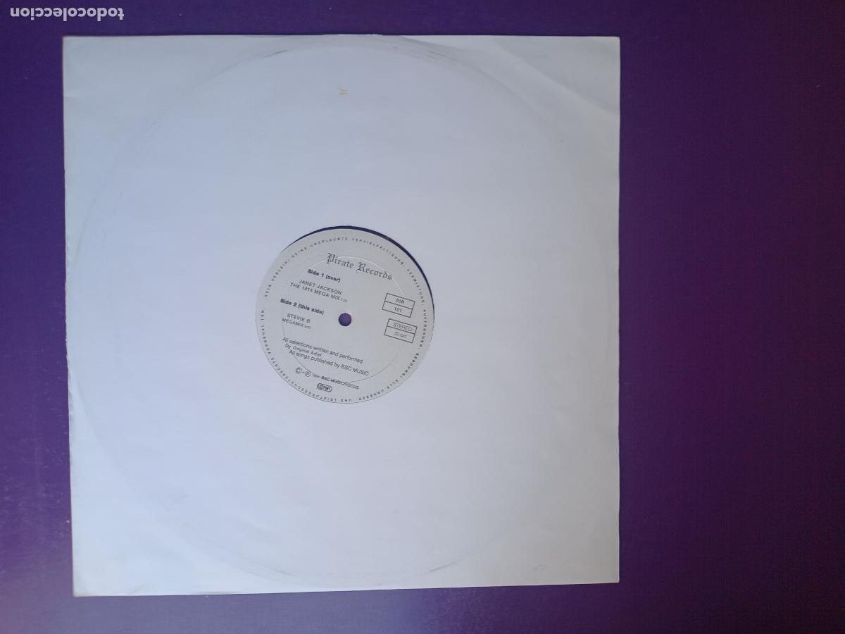 Discos de vinilo: Janet Jackson / Stevie B &lrm;&ndash; The 1814 Mega Mix / Megamix - MAXI PIRATE 1990 - ELECTRONICA FUNK DISCO