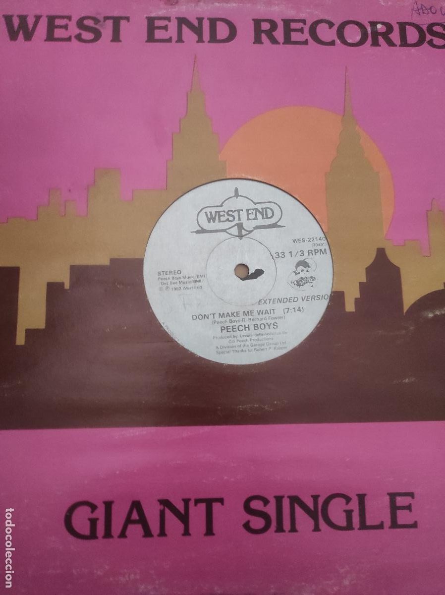 Discos de vinilo: Peech Boys &lrm;&ndash; Don't Make Me Wait-MAXI-ELECTRIC FUNK SOUL DISCO-USA-