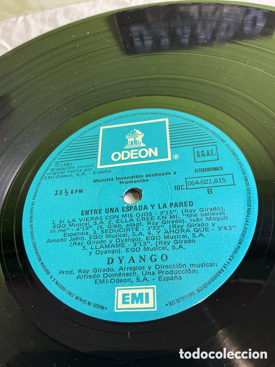 Discos de vinilo: Dyango &ndash; Entre una espada y la pared. LP Odeon EMI - Foto 4