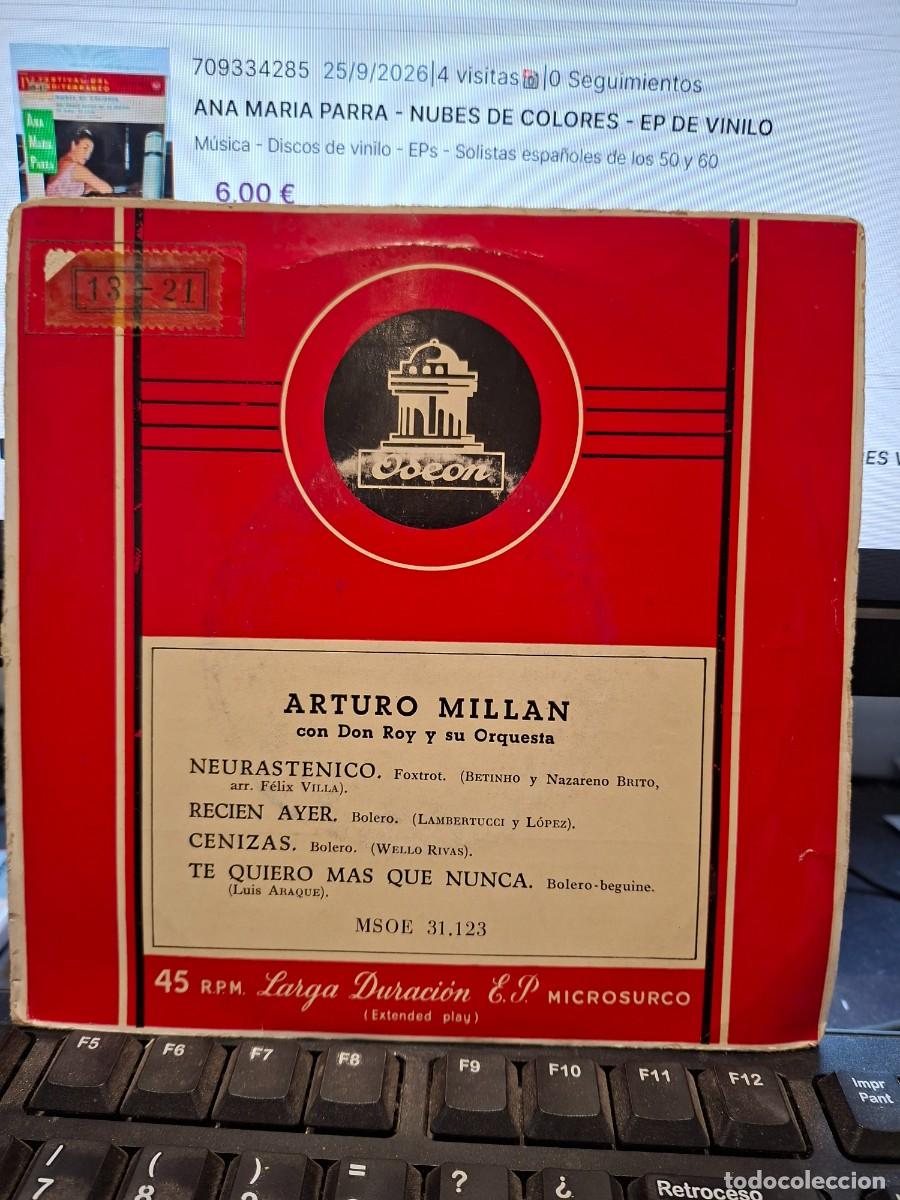 Discos de vinilo: ARTURO MILLAN - NEURASTENICO - EP DE VINILO