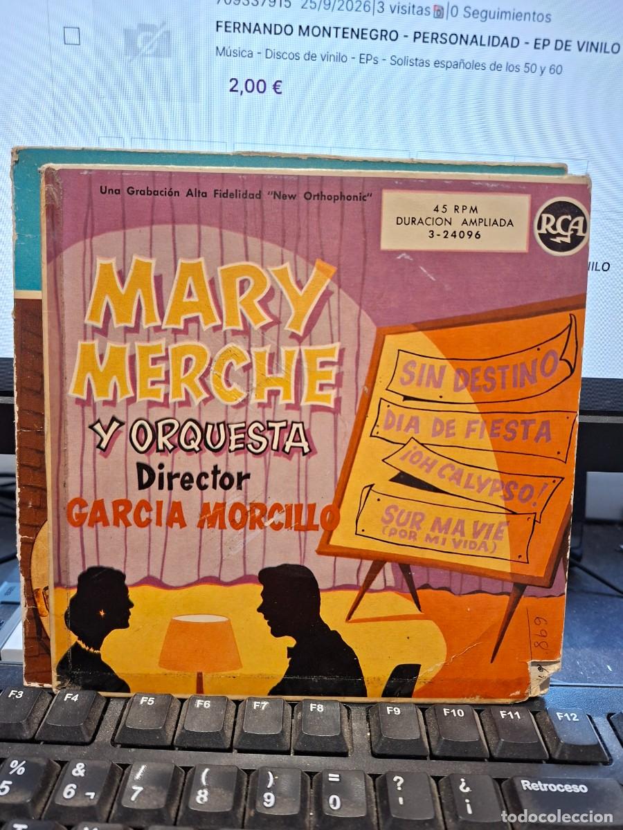 Discos de vinilo: MARY MERCHA CON LA ORQUESTA DEL MAESTRO MORCILLO - SIN DESTINO - EP DE VINILO