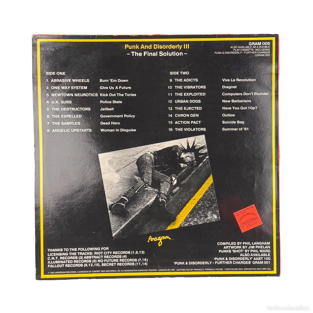 Discos de vinilo: LP. Varios. Punk And Disorderly III - The Final Solution (G+/VG) - Foto 2