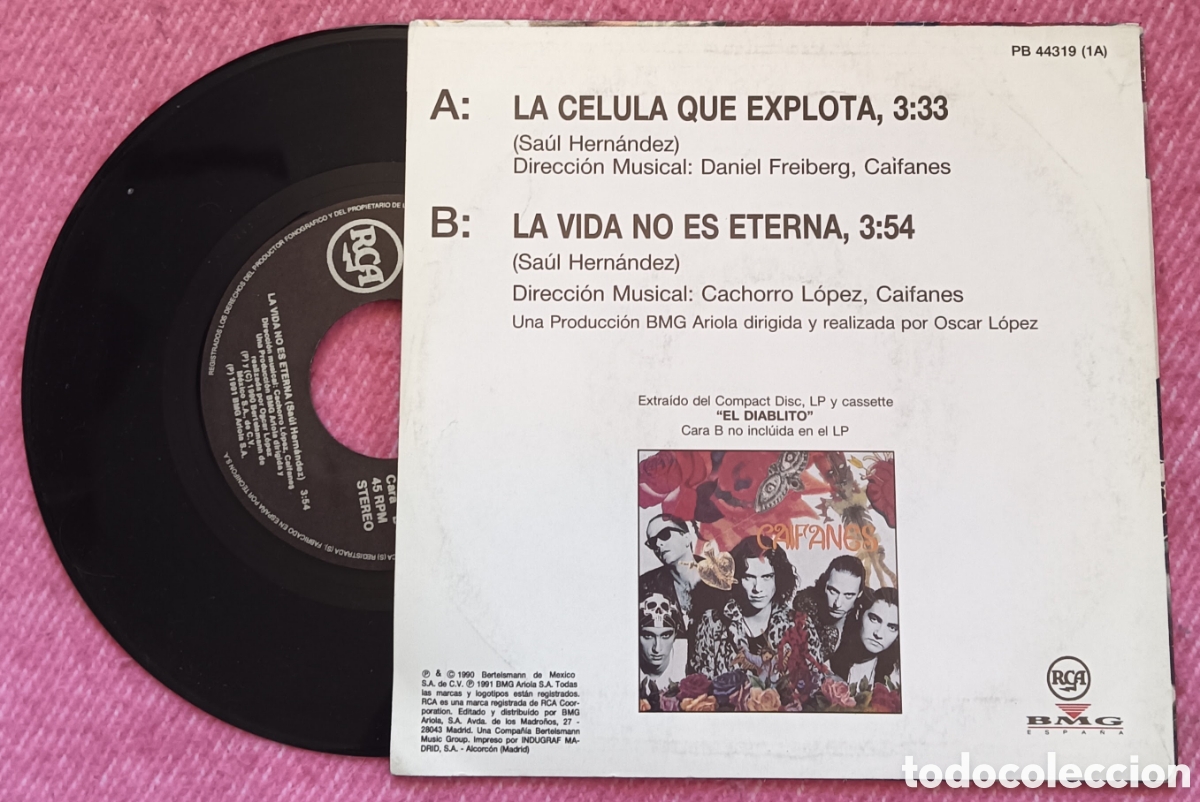 Discos de vinilo: 7&rdquo; CAIFANES - La Celula que Explota - SPAIN Pressing (EX+/EX-) - Foto 2