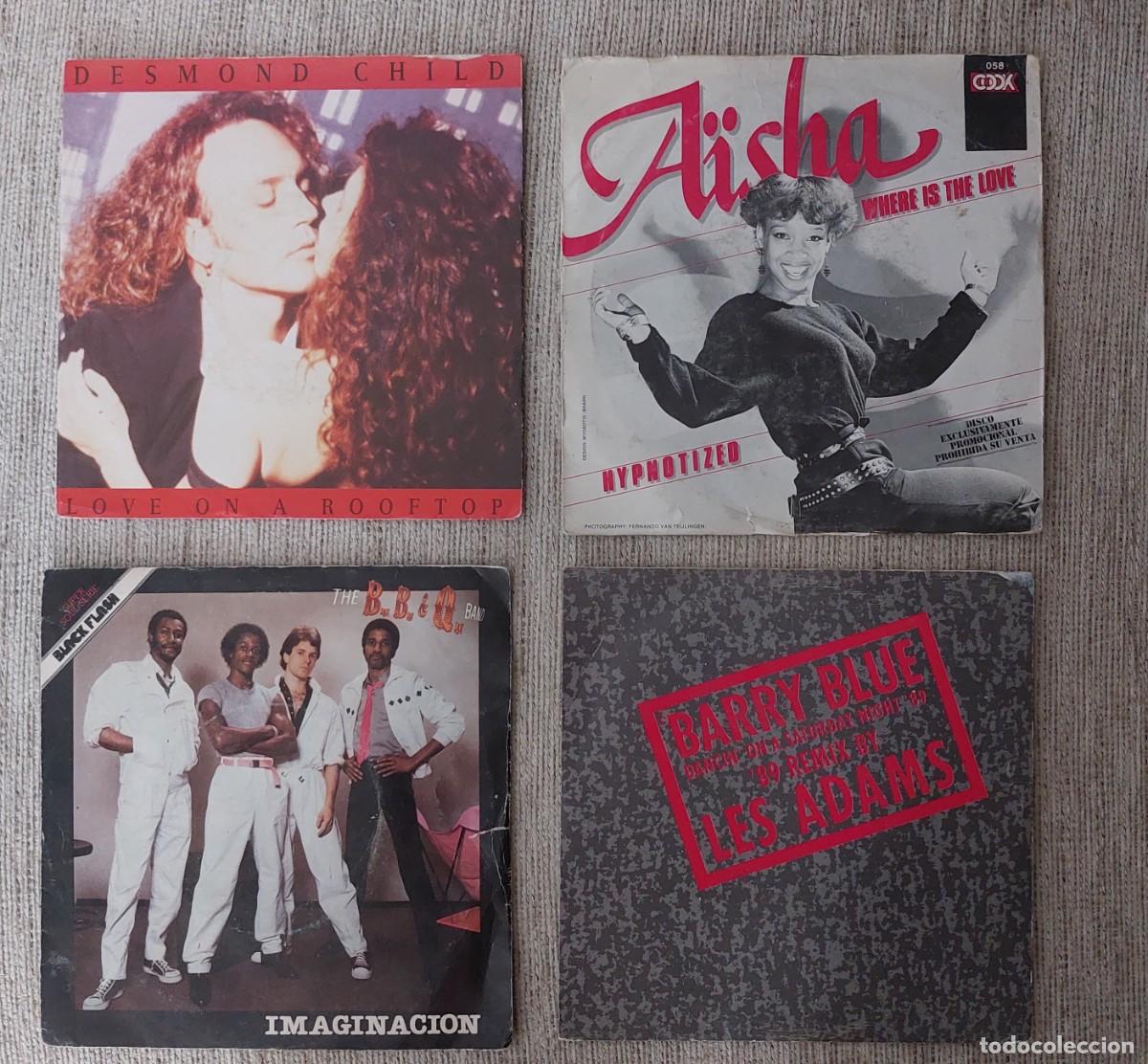 Discos de vinilo: 4 vinilos singles de m&uacute;sica pop