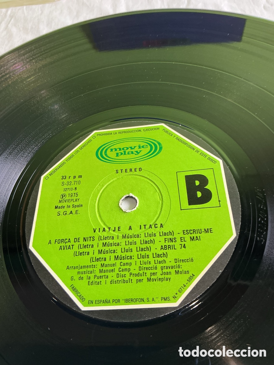 Discos de vinilo: Llu&iacute;s Llach &ndash; Viatge a &Iacute;taca | LP vinilo - Foto 4