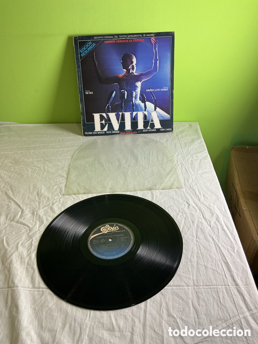 Discos de vinilo: Evita &ndash; Versi&oacute;n original en espa&ntilde;ol | LP edici&oacute;n resumida - Foto 6