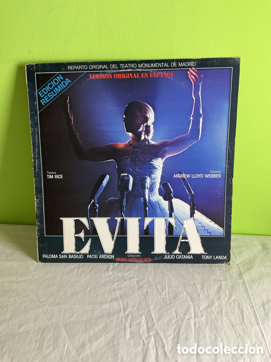 Discos de vinilo: Evita &ndash; Versi&oacute;n original en espa&ntilde;ol | LP edici&oacute;n resumida