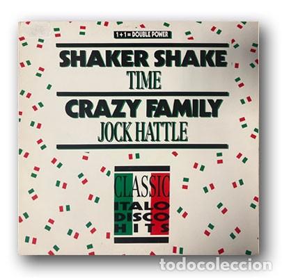 Discos de vinilo: Time / Jock Hattle &lrm;&ndash; Shaker Shake / Crazy Family Classic Italo Disco Hits MAXI SINGLE 12&rdquo;