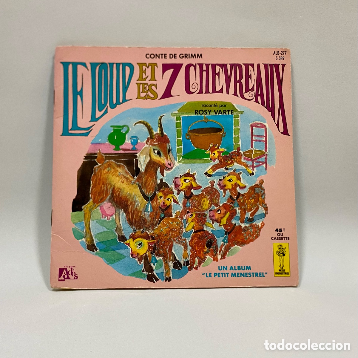 Discos de vinilo: Disco libro cuento de vinilo. Le pettite menestrel, cuentos de Grim en franc&eacute;s. Ades, Par&iacute;s.