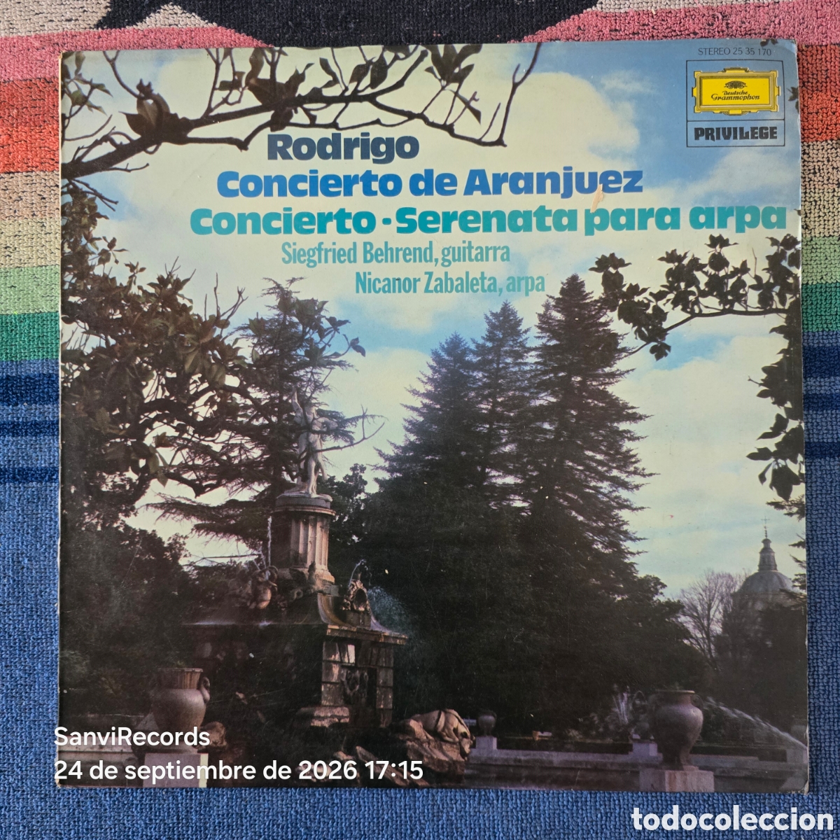 Discos de vinilo: [LP] JOAQU&Iacute;N RODRIGO: CONCIERTO DE ARANJUEZ - CONCIERTO SERENATA PARA ARPA (DEUTSCHE GRAMMOPHON)