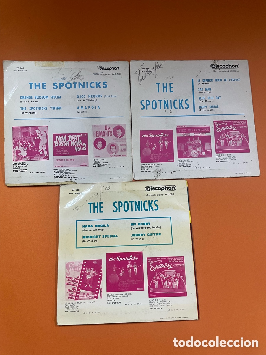 Discos de vinilo: Lote 3 Singles The Spotnicksc - Foto 2