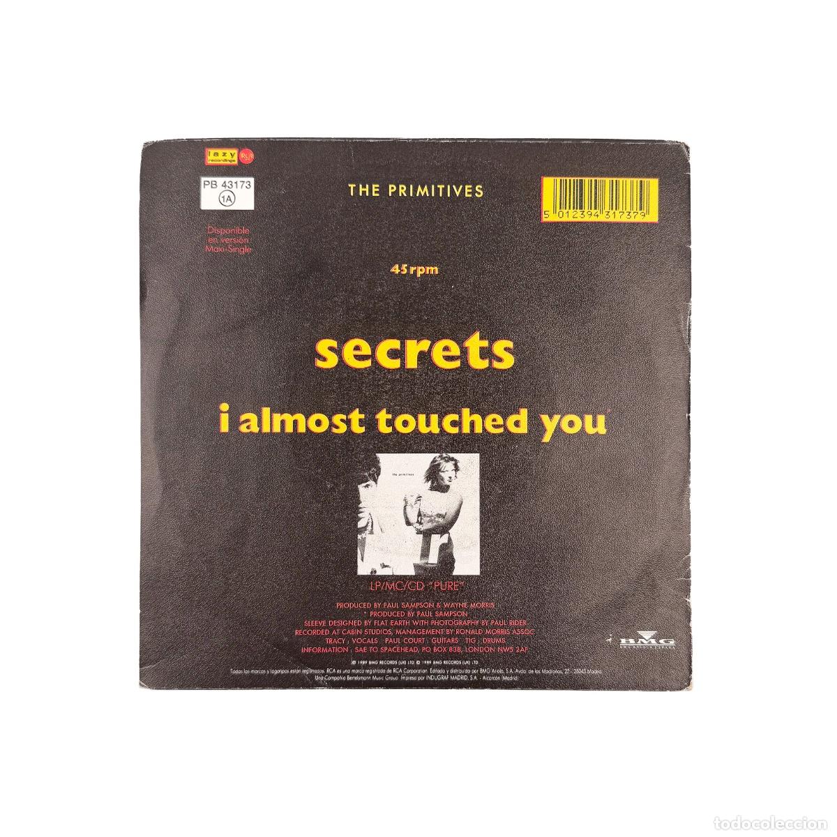 Discos de vinilo: SINGLE. The Primitives. Secrets (VG+/VG+) - Foto 2